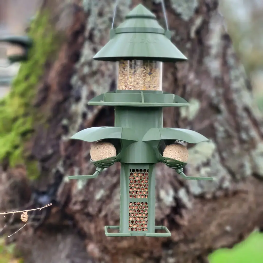 [AT-MA-OS-VO] Komplettes Wildvogelfutterhaus für den Außenbereich
