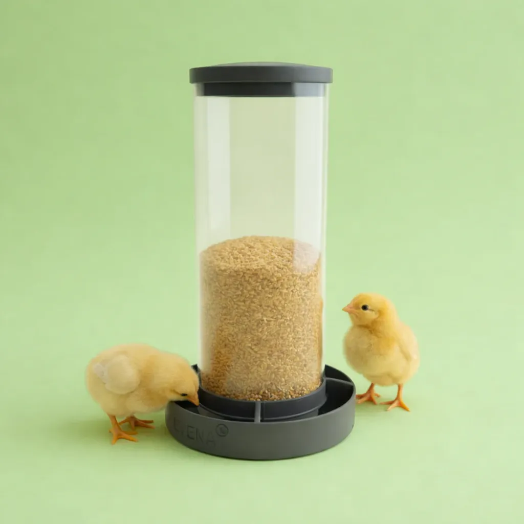 Evolving chick feeder, waste-reducing